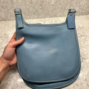 Coach Light Blue Leather Shoulder Bag with Tag